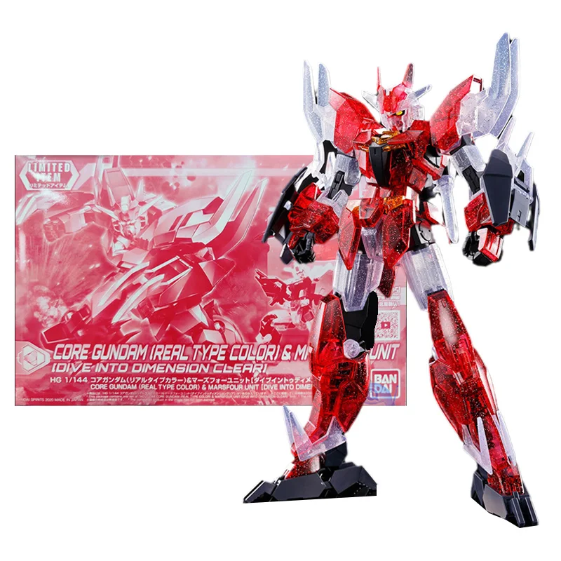 

Bandai Genuine Gundam Model Kit Anime Figure HG Core Gundam Real Typr Color Marsfour Unit Anime Action Figure Toys for Children