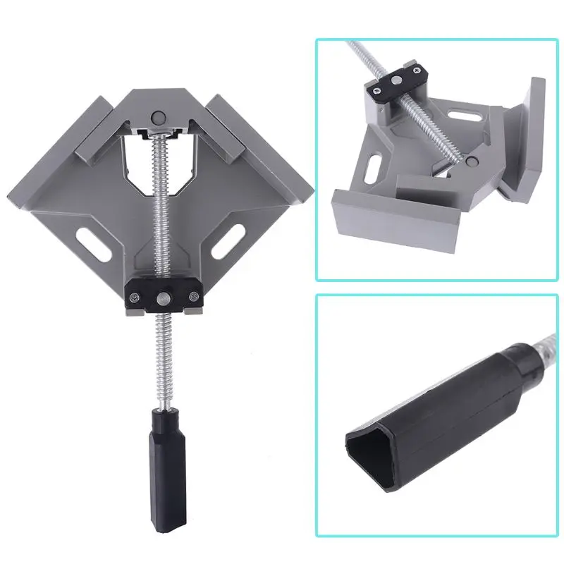 

Single Handle 90 Degrees Right Angle Clamp Two Axis Alluminum Carpentry Woodworking Tools Welding Clamp