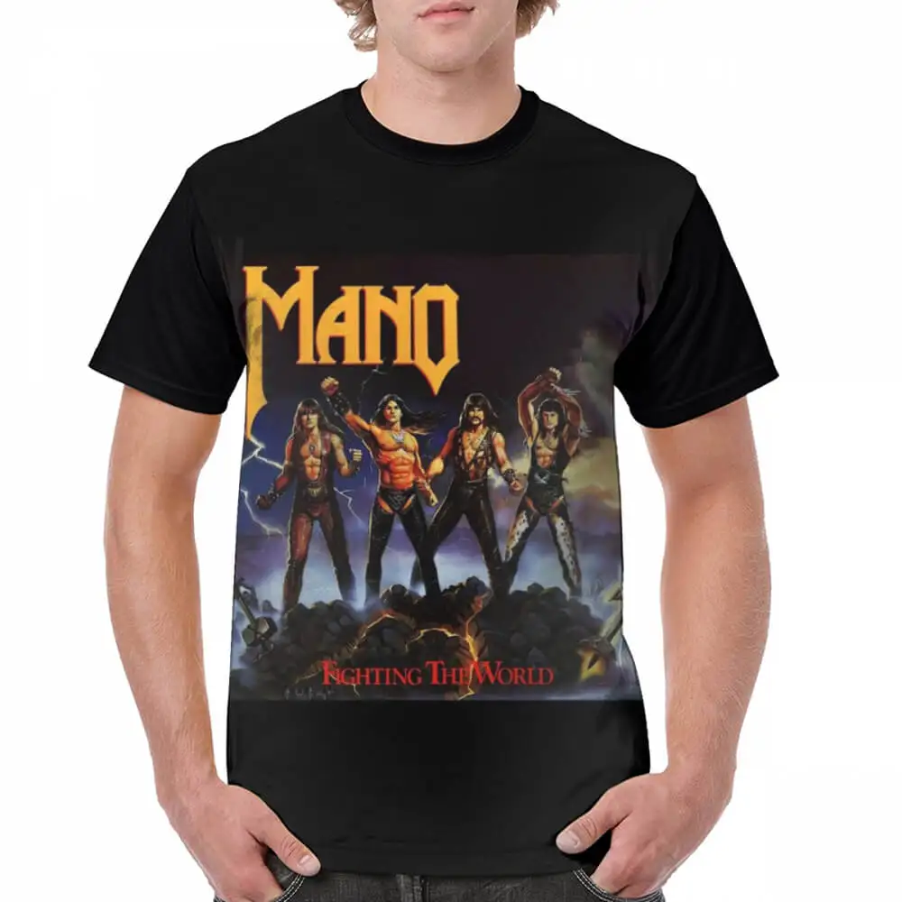 Manowar, футболка, Fighting Manowar The World Tour,, Tvri, футболка, повседневная, с принтом, с графическим принтом, футболка, полиэстер, короткий рукав, футболка - Цвет: Черный