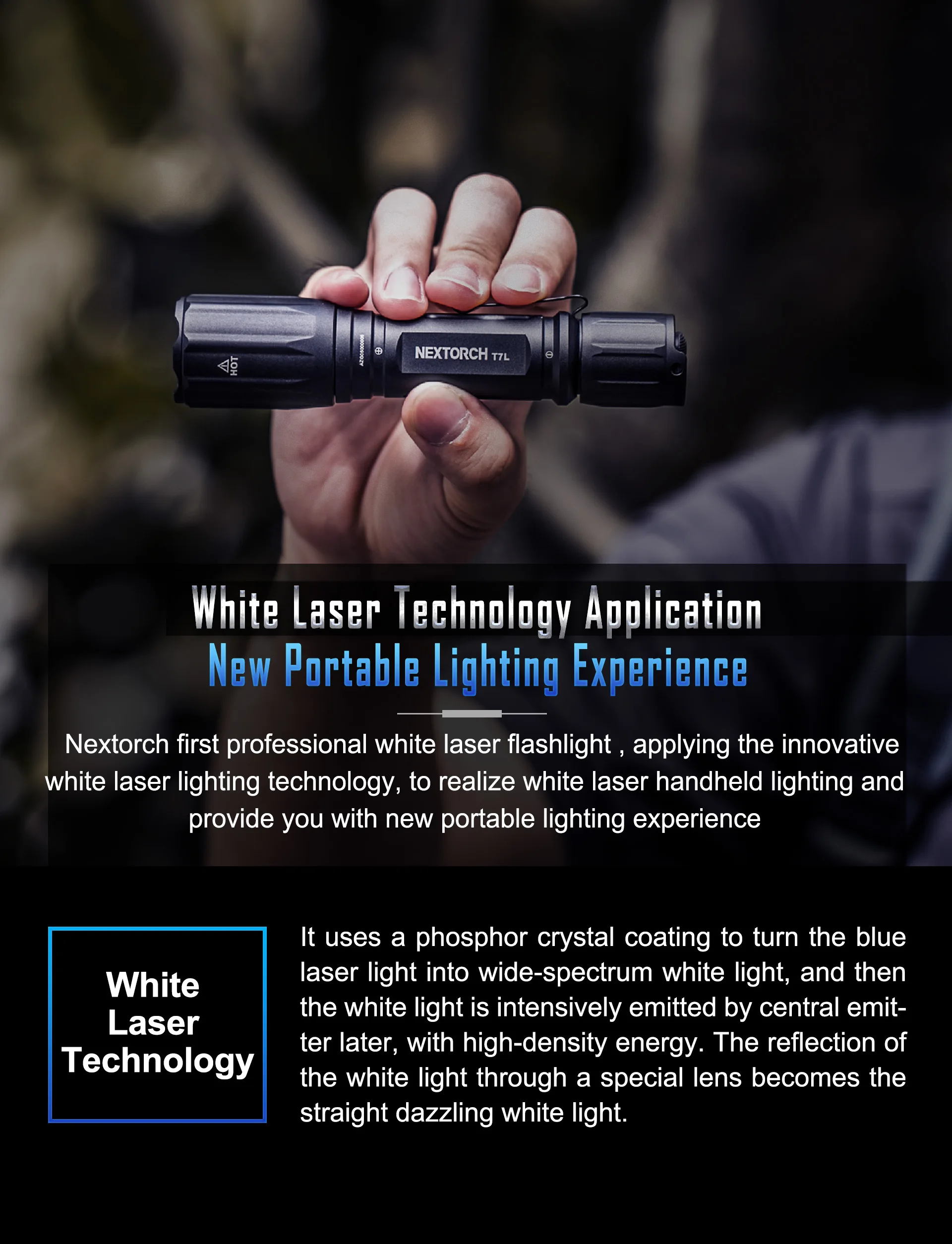 NEXTORCH 400 люмен 1100 метровый длинный фотовспышка с прямой USB зарядкой белый свет