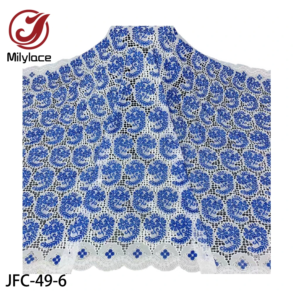 

Latest Swiss Voile Lace In Switzerland African Cotton Lace Fabric Embroidered Fabric for Dress JFC-49