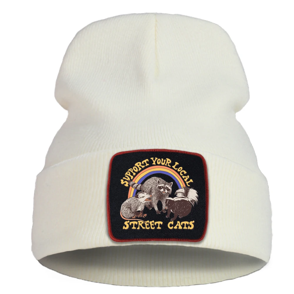 Поддержка ваших местных уличных котов вязанная шапка свободного покроя шапочки