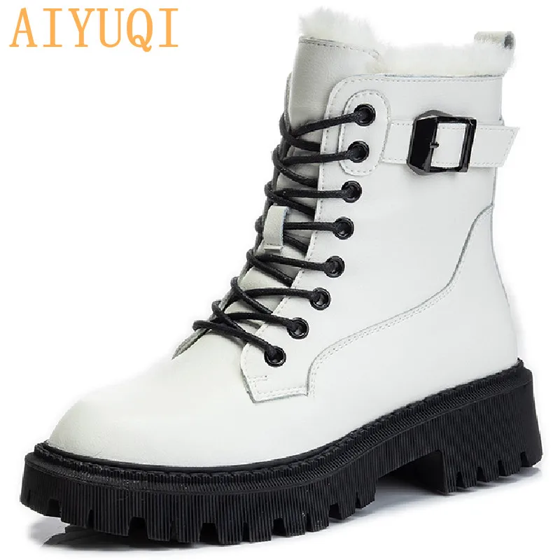 Женские зимние ботинки из натуральной кожи Новинка 2021 года Теплые женские