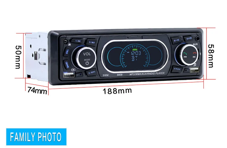 Onever Car Radio 1 Din 12V Bluetooth Stereo LCD Display Autoradio FM Aux Input Receiver USB MP3 60W X 4 High Power Output EQ | Автомобили