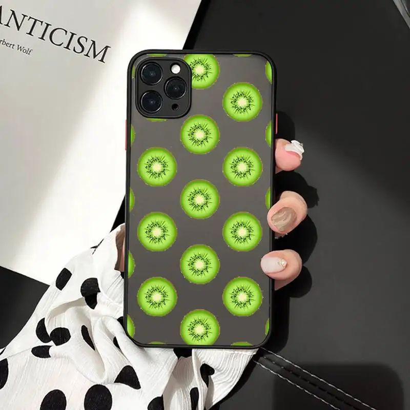 

Kiwi fruit pattern Phone Case matte transparent For iphone 7 8 11 12 plus mini x xs xr pro max cover