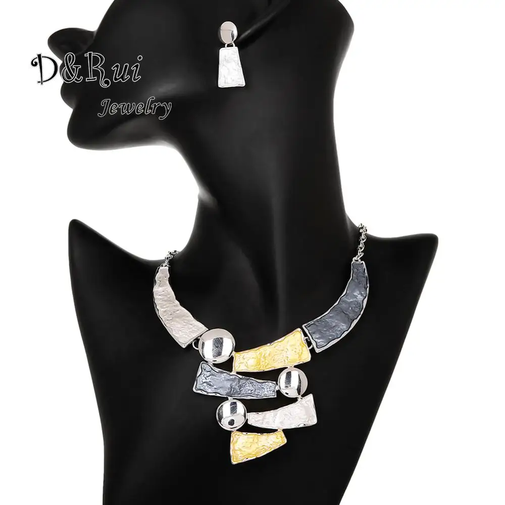 

High Quality Geometric Necklaces Earrings Sets for Women Luxury Enamel Party Necklace Choker Set Jewelry Sets Womens Jewellery