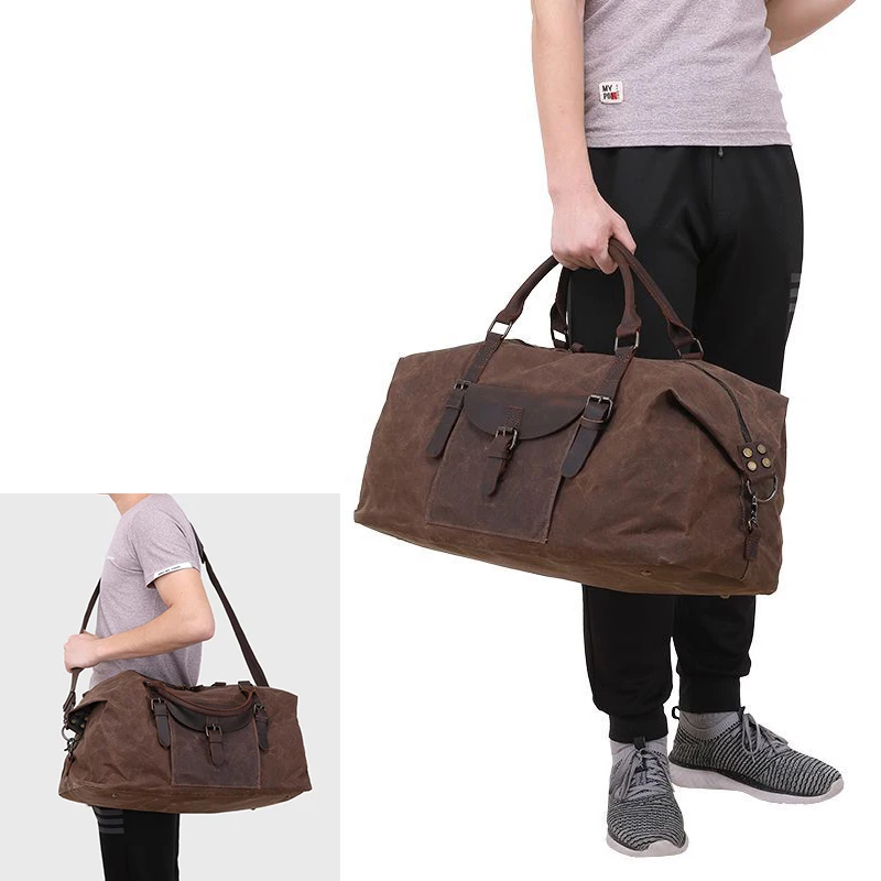 Дорожная сумка Мужская винтажная Вощеная холщовая ручная большая большие сумки