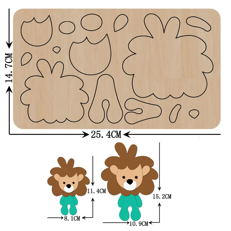 

The lion king Animal Cutting dies 2021 new wood die cut &wooden dies Suitable for common die cutting machines on the market