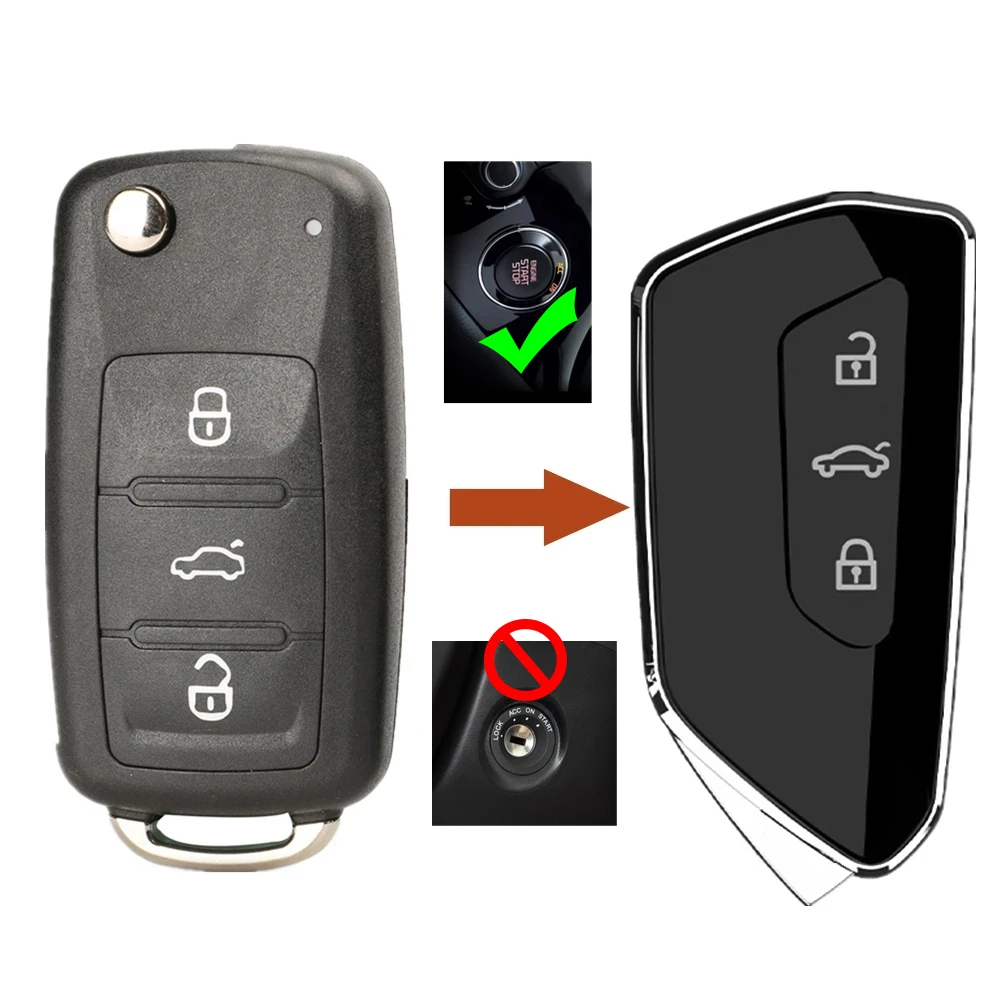 

Car Keyless 202AJ 202N Remote Key Modified Golf MK8 Key Shell for VW Golf MK6 Jetta EOS Tiguan Scirocco Beetle for Skoda SEAT