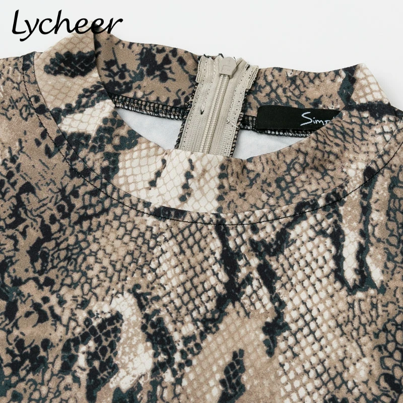 Lycheer/Сексуальное Женское Платье с принтом змеи большие размеры шикарное вечернее