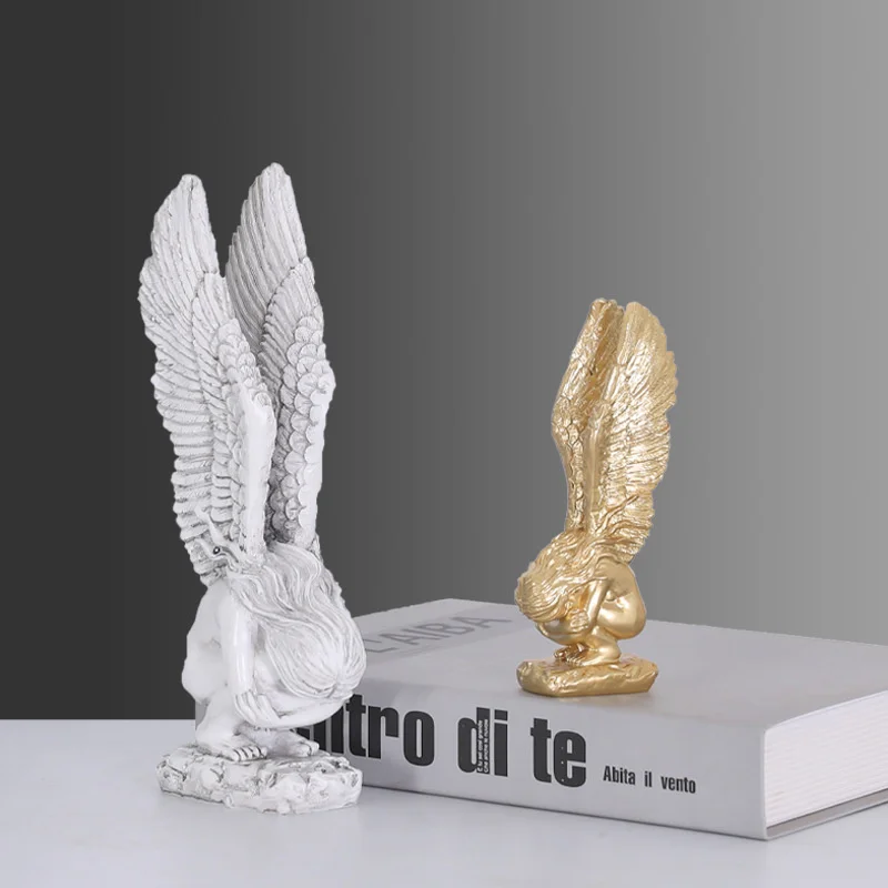 

Креативная Статуя Ангела, статуэтка крыльев Ангела, художественные полимерные украшения, аксессуары для домашнего декора, сувениры для гос...