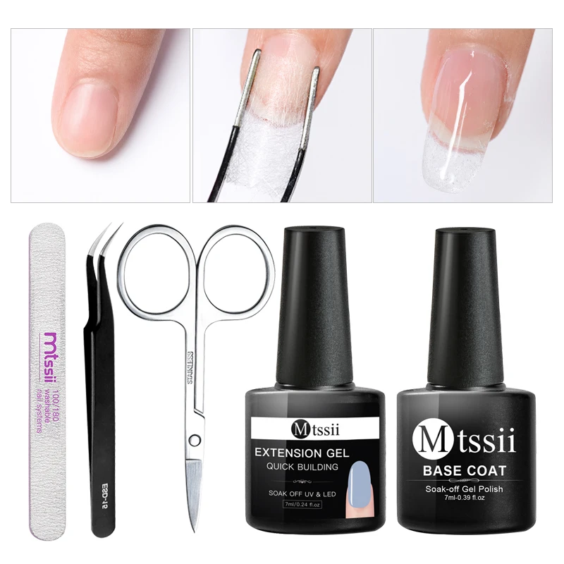 Mtssii Стекловолоконный набор для наращивания ногтей Fibernails акриловые наконечники маникюрный салонный инструмент кривизны зажимы шелковые шарфы набор для дизайна ногтей