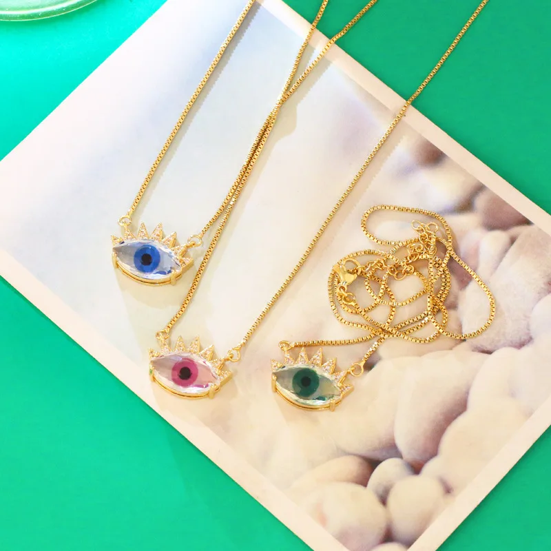 

Blue Glass Evil Eye Pendants Necklace For Women Men Turkey Evil Eyes Lucky Necklace Choker Jewelry Accessories Party Gift