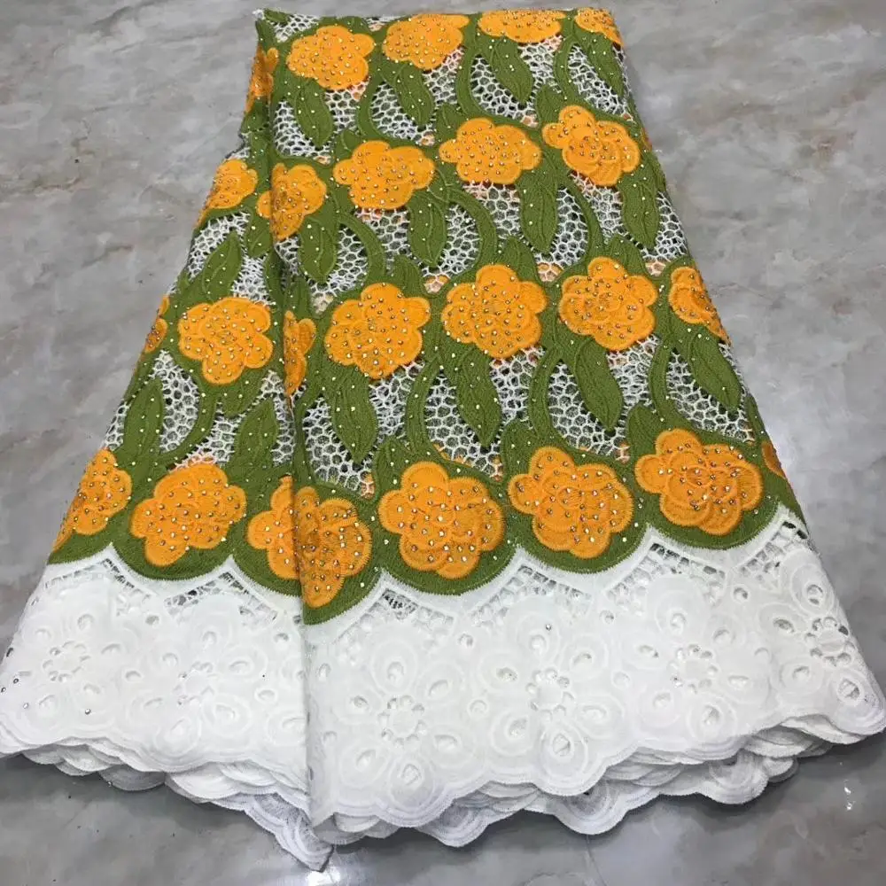 2020 Высококачественная швейцарская гипюровая кружевная ткань с камнями вуаль