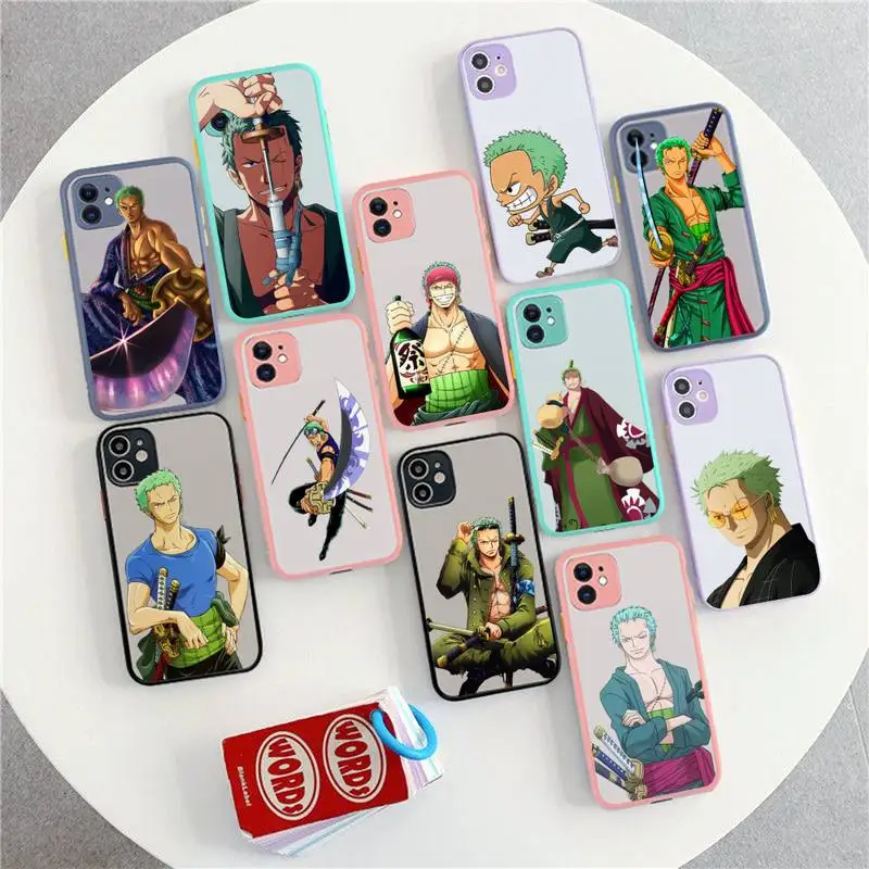 

FHNBLJ Roronoa Zoro Phone Case for iPhone 11 12 13 mini pro XS MAX 8 7 6 6S Plus X 5S SE 2020 XR case