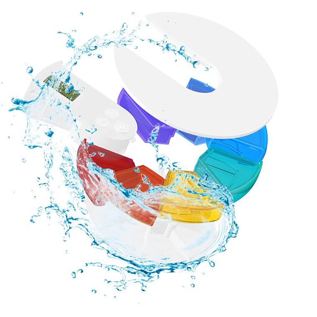 Кухонный таймер английская версия цветной круглый 7 ячеек коробка для таблеток