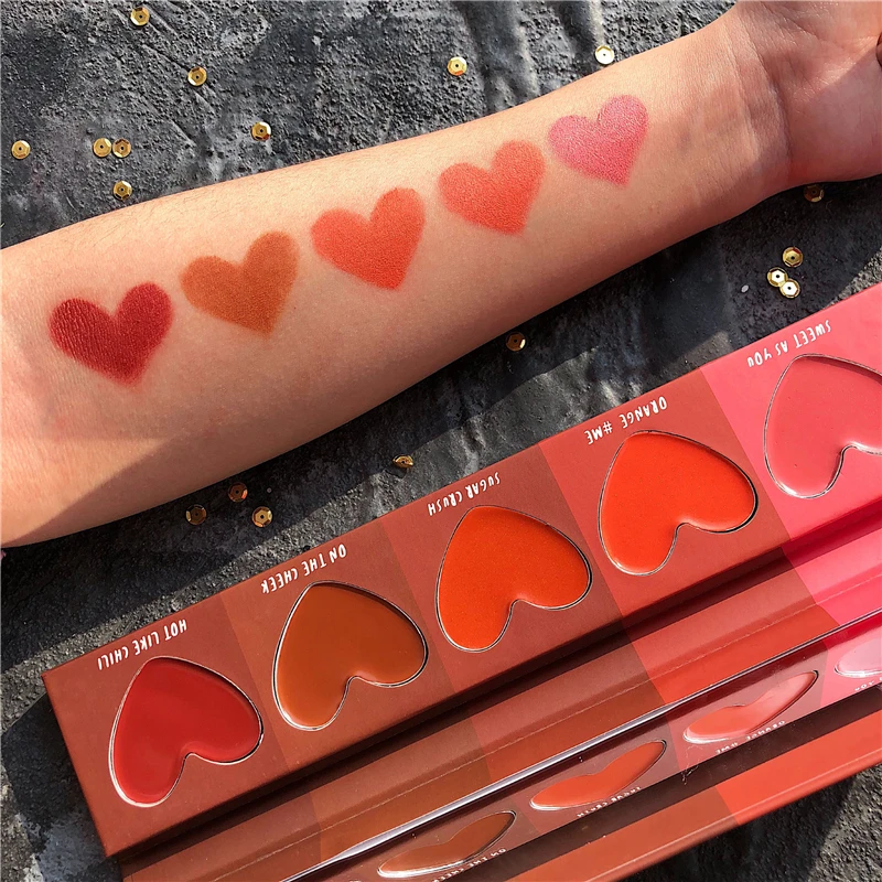 

5 Color Face Blush Powder Palette Rouge Makeup Cheek Blusher Powder Mineral Palette Blusher Brush Palette Cream Natural Blush