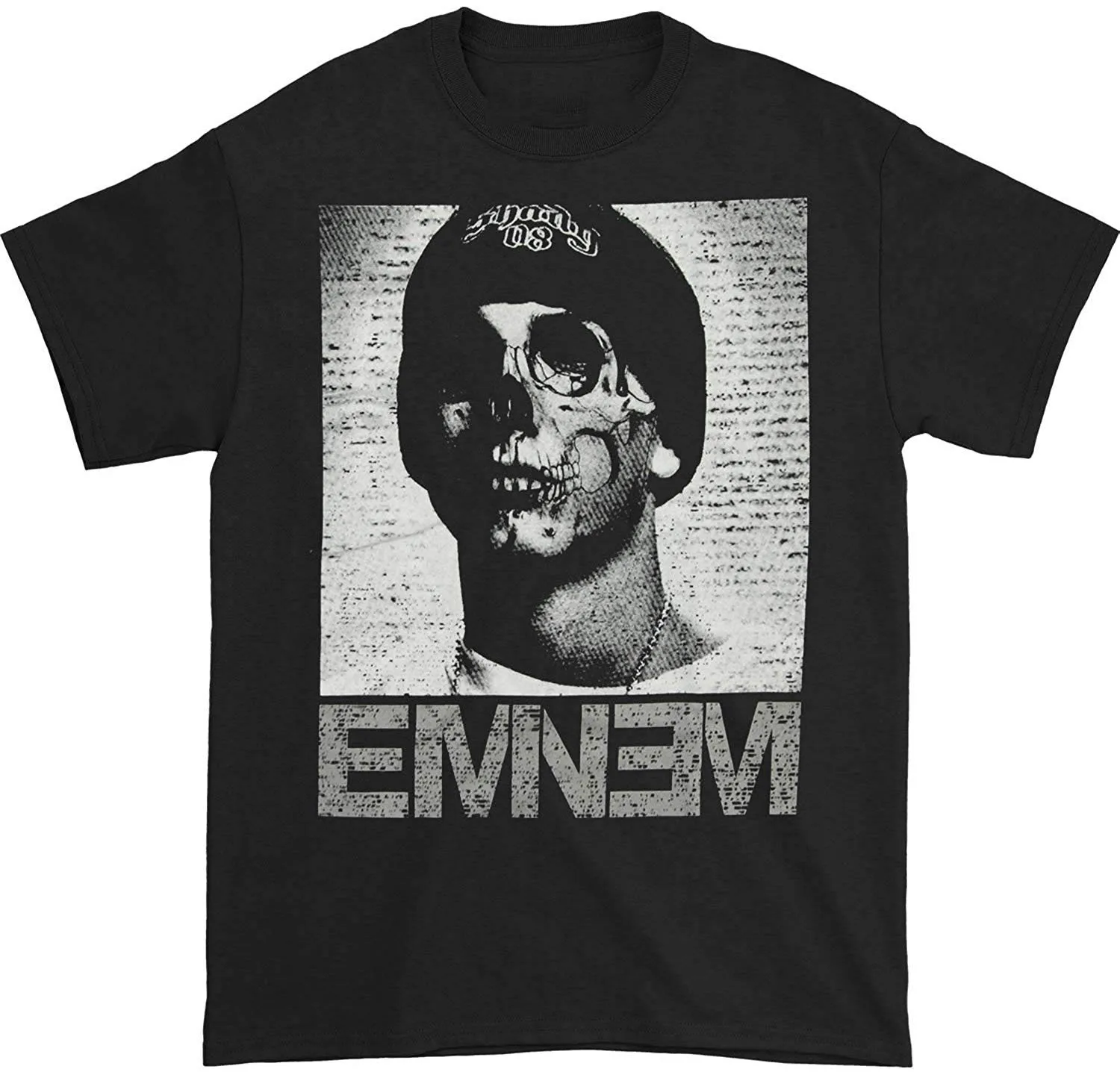 

Eminem Skull Face Adult T Shirt Men Women Black Printing Men Tops TEE Shirt 100% Cotton T-shirt