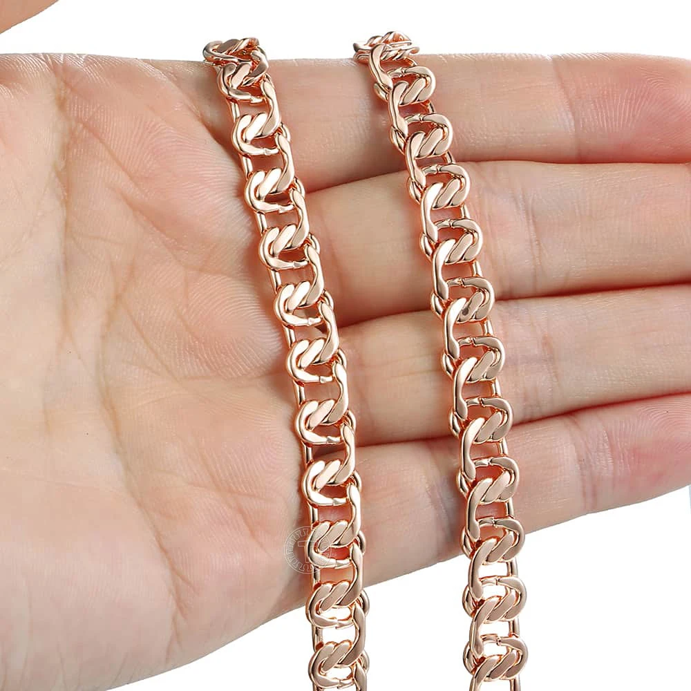 Ожерелье из розового золота 585 пробы для женщин и мужчин ожерелья цепочки с