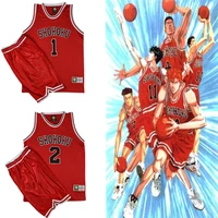 anime slam dunk shohoku basketball team jersey cosplay costumes sakuragi hanamichi rukawa jersey sports wear school uniform sets
