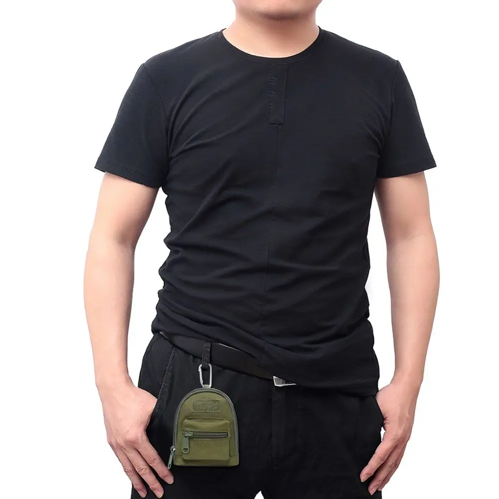 Поясная сумка с карабином нейлоновый кошелек для мелочи несколькими карманами