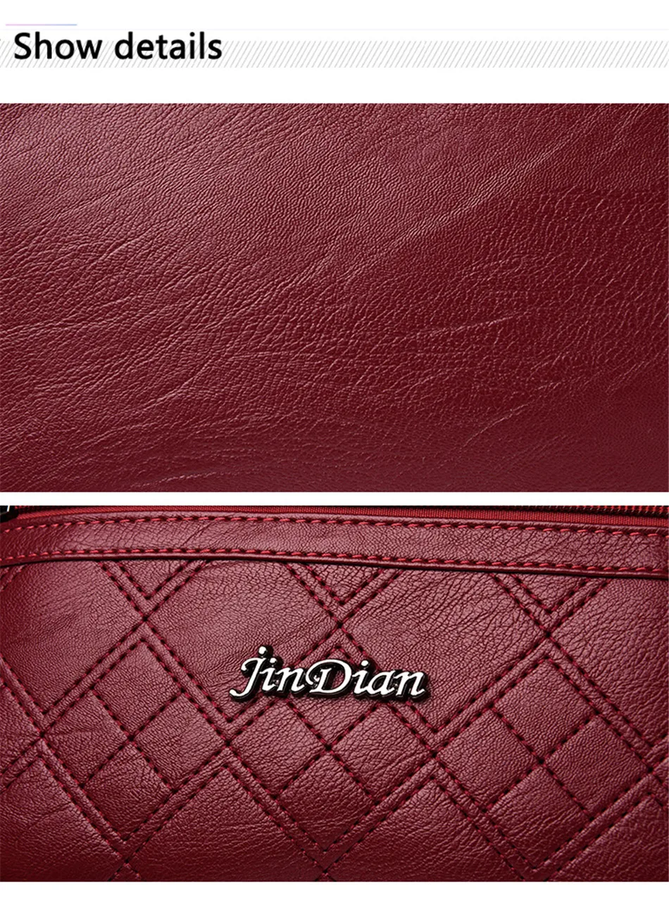 Three-layer zipper Women crossbody bags for women bag over shoulder High Quality Leather Messenger Bags sac a main tote Bolsas
