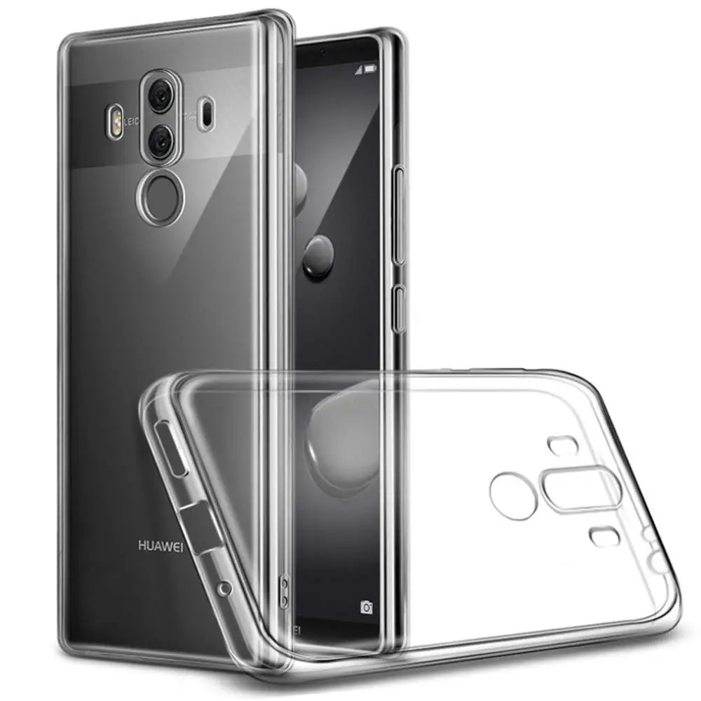luxury silicon case phone back cover for huawei mate 10 pro soft tpu clear transparent 360 shockproof armor mate10pro 10pro capa free global shipping
