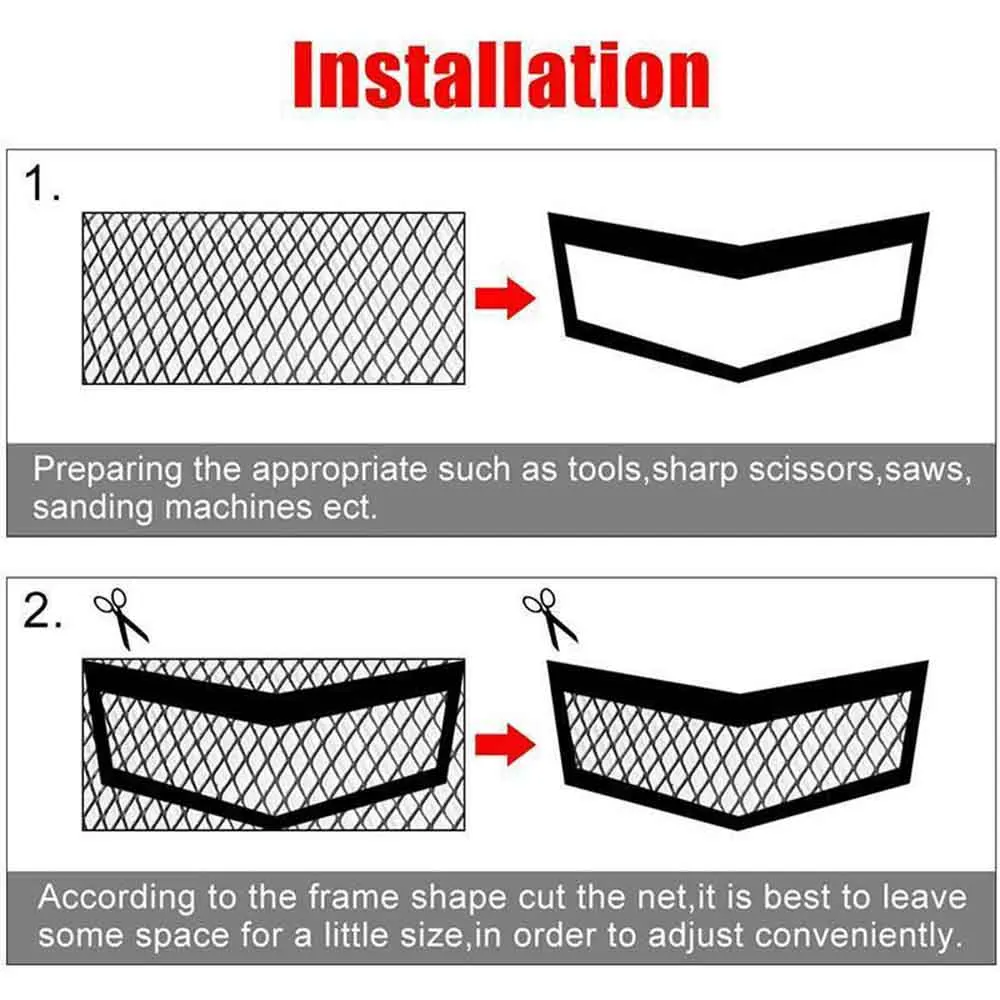 

Black Grill Mesh Aluminium Alloy Car Bumper Vent Metal Rhombic Grille Net 3x6mm