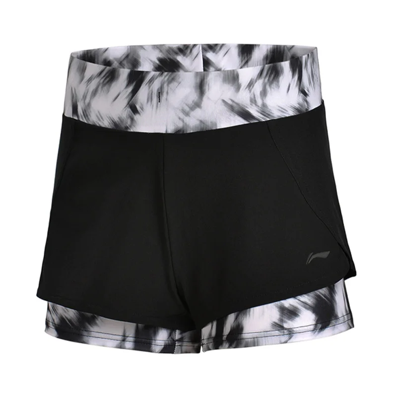 Женские спортивные шорты Li-Ning 88% хлопка 12% спандекса гибкие дышащие комфортные с