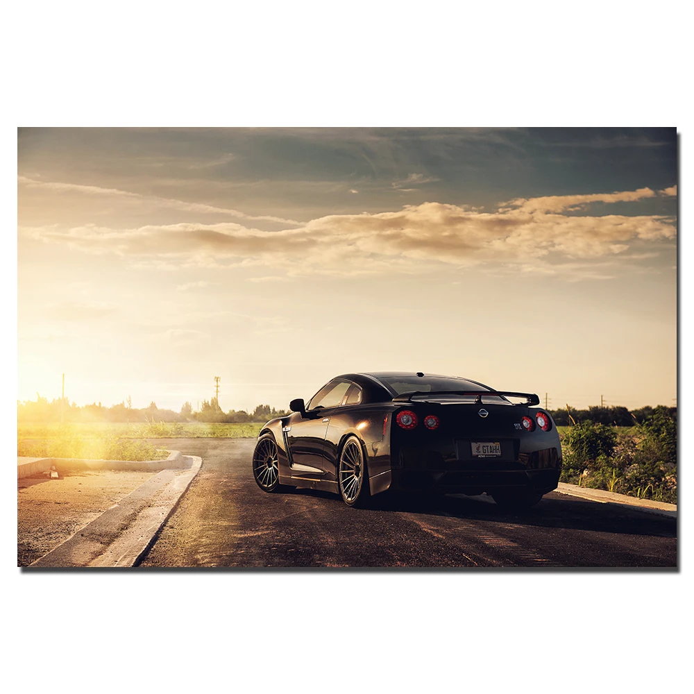 Картина на холсте для декора гостиной Nissan GT-R плакат с суперкаром
