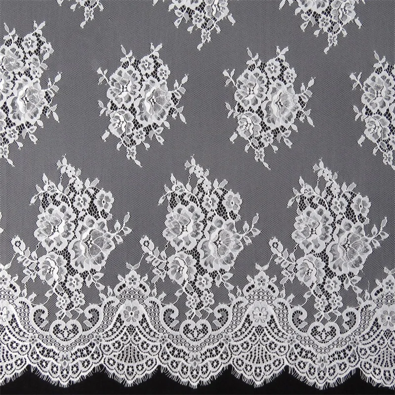 

Small Braided Wire Chantilly Eyelash Lace Fabric Flower Applique Bride Wedding Dress Fabric For Needlework V2159