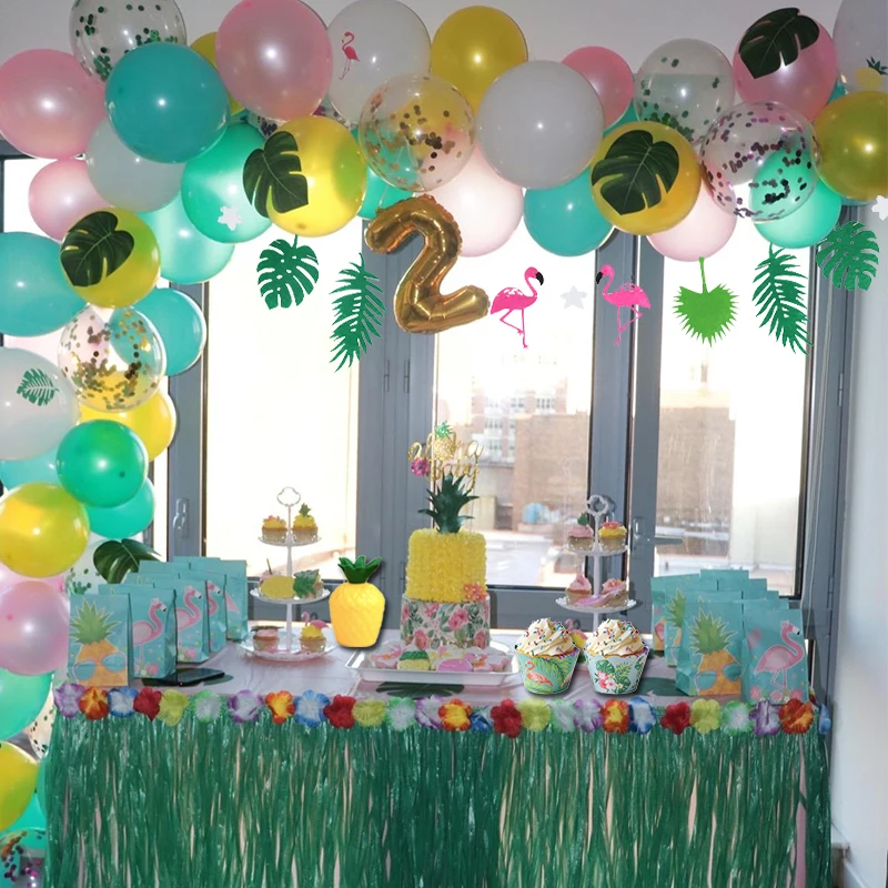 2021 украшения для вечеринки в гавайском стиле Фламинго ананас черепаха воздушные