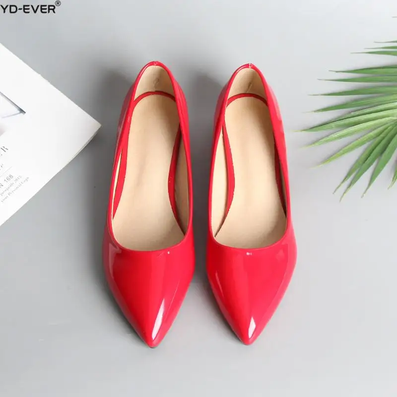 Женская обувь Туфли лодочки с острым носком на толстом каблуке Весенняя женская