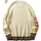 2021 мужской свитер в стиле хип-хоп, пуловер, уличная одежда, вязаный свитер с вышивкой, винтажные осенние хлопковые свитера в стиле ретро