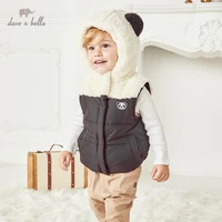 db15322 dave bella winter kids boys casual cartoon panda hooded padded coat children fashion sleeveless vest