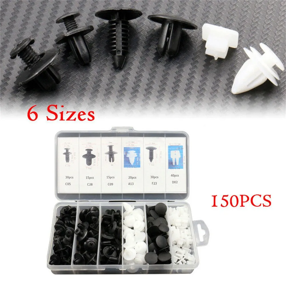 

150PCS/1set Car Clips Auto Bumper Push Pin Rivet Clip Retainer Fastener Moulding Trim Panel Kit Interior Rivets Fasteners