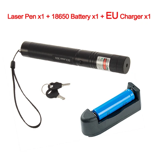 Laser and EU Plug 5 мВт 532 нм зеленая лазерная указка мощная 303 лазерная ручка ведущий дистанционный охотничий лазер без батареи зеленая точка охотничий инструмент - Цвет: Laser and EU Plug