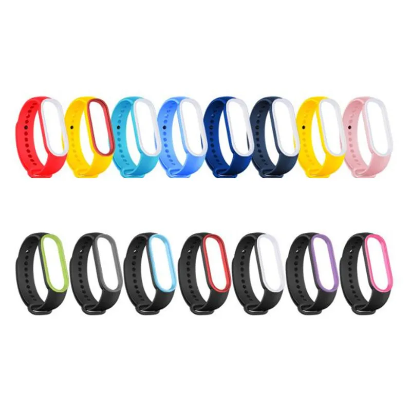 

Ремешок силиконовый для Mi Band 5, сменный спортивный двухцветный браслет для Xiaomi Mi Band 5