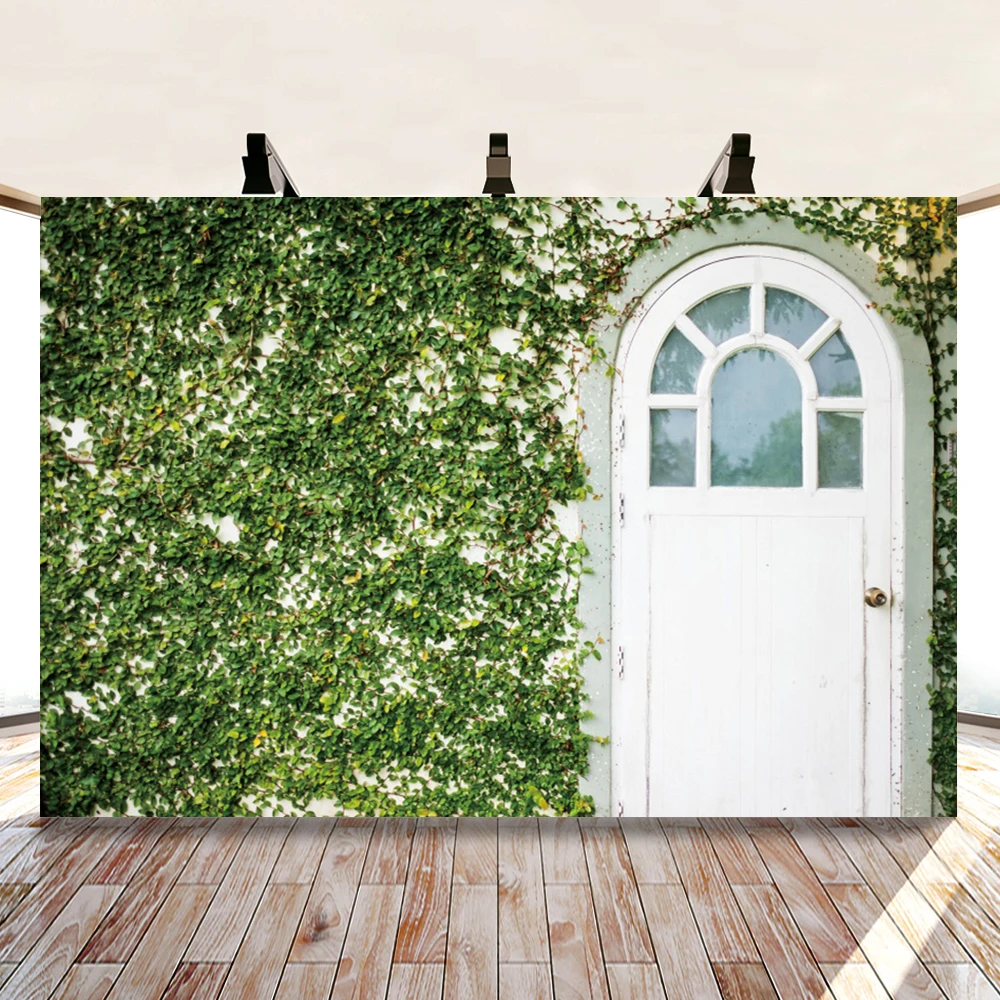 Yeele для фотосъемки в стиле гранж с изображением стены дверь фон зеленые листья
