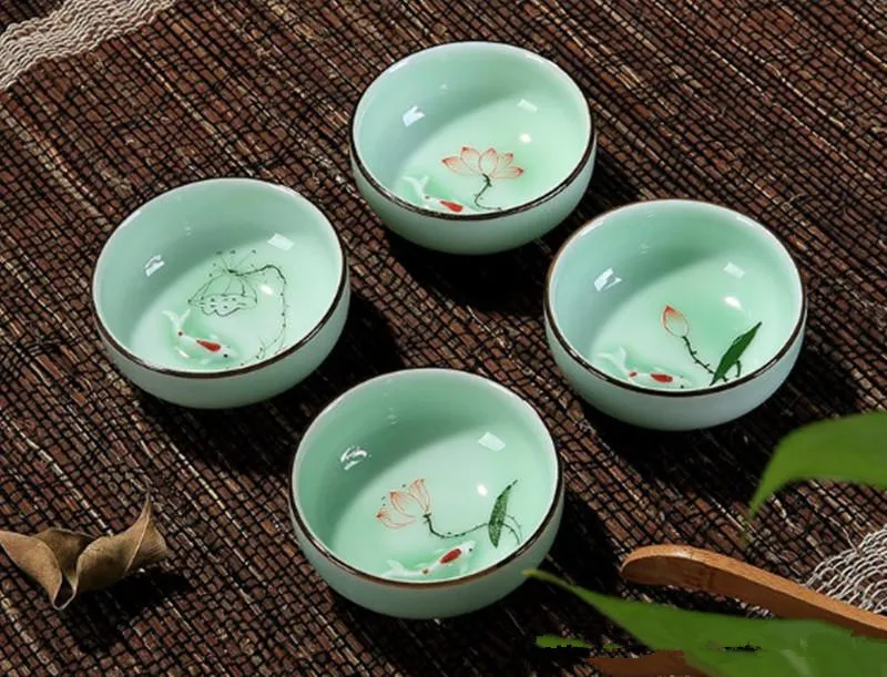 Керамический Лотос ручной росписи фарфоровая чаша для чая Zen посуда напитков