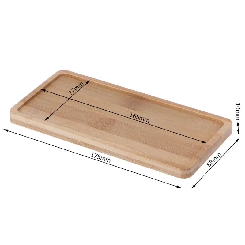 Бамбуковый поднос для растений прямоугольной формы мини-поднос цветочный горшок