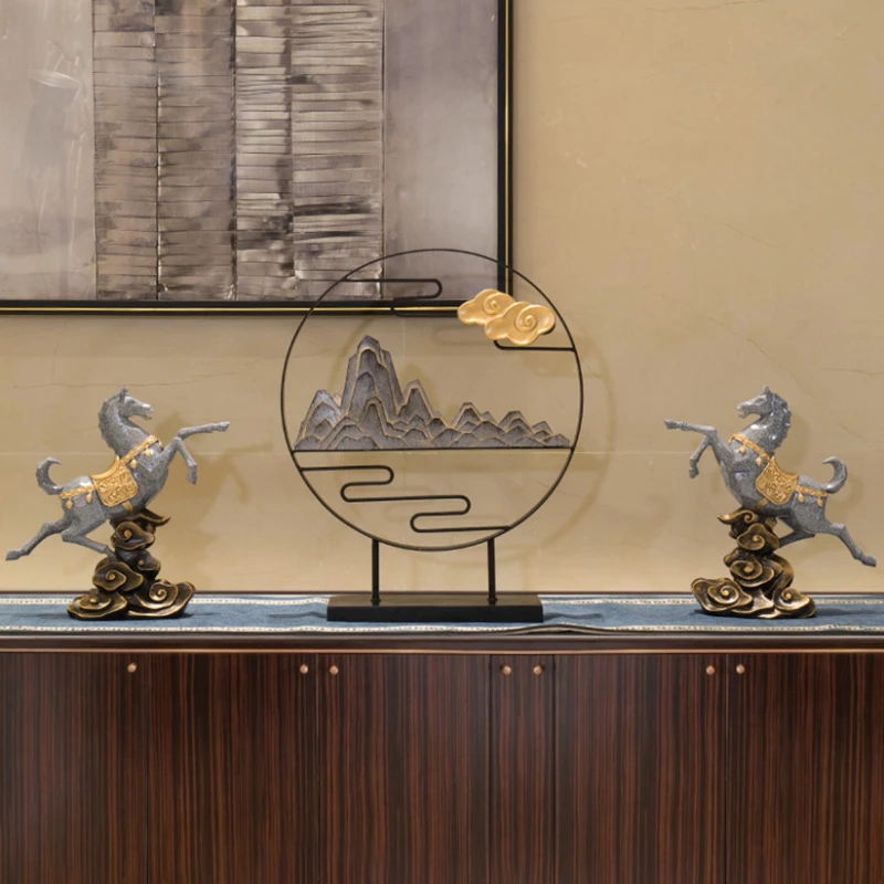 

Chinese Style Resin Figurine For Living Room Home Decoration Simple Hallway Study Tea Room Craft Art Model Room Hotel Decoration