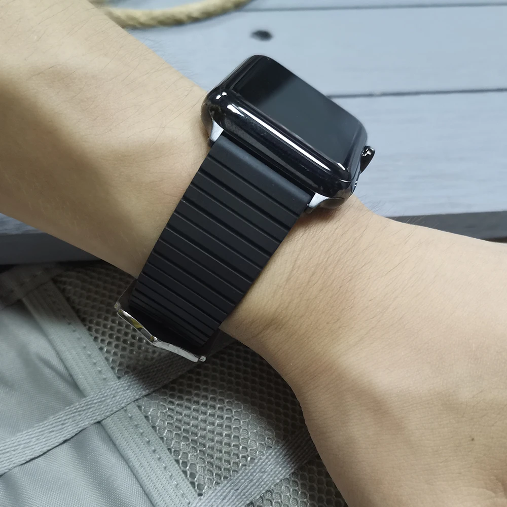 

Fluoro Rubber Straps For Apple iWatch Series SE 6 54321 Waterproof Sport Quick Release Spring Bars 38MM 40MM 42MM 44MM Watchband