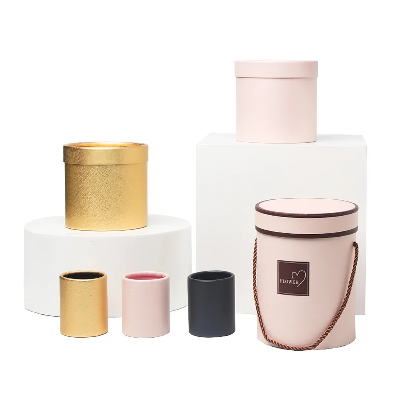 Креативная мини-Цветочная коробка простая круглая подарочная живые цветы