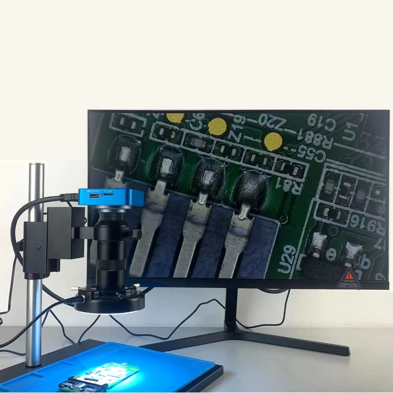 1080P HDMI USB электронный цифровой видеомикроскоп камера 130X зум C крепление объектива