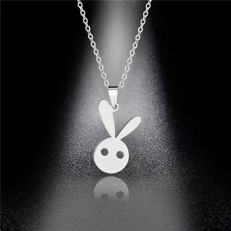 

Laser Cut Stainless Steel Rabbit Pendant Simple Titanium Steel Rabbit Necklace