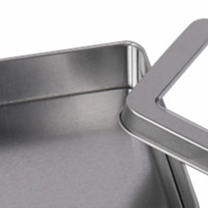 Жестяная коробка для хранения с полупрозрачной крышкой 12 шт. металлическая