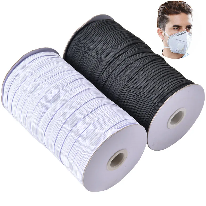 

Маски эластичные ленты 3 мм 6 мм белый черный нейлоновый резиновый ремешок для талии Швейные аксессуары для маски DIY