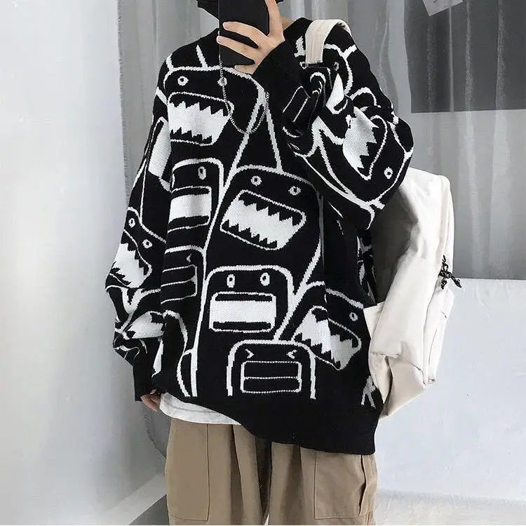

New couple sweaters for men and women loose sweater Korean autumn and winter cartoon sweater ins ins