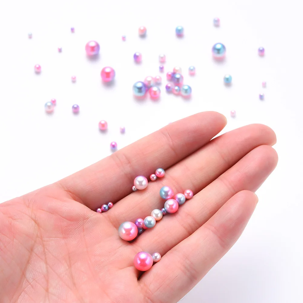 

1253PC DIY No Hole Color ABS Acrylic Imitation Pearl Round Beads Fashion Jewelry Accessories Female Handmake Manual Jewelry